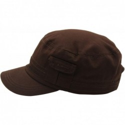 Baseball Caps Cadet Army Cap - Military Cotton Hat - Dark Brown2 - C012GW5UVBB $13.89