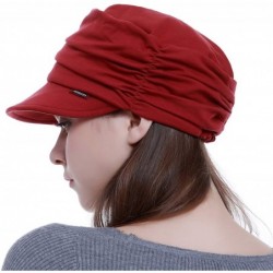 Skullies & Beanies Fashion Hat Cap with Brim Visor for Woman Ladies- Best for Daily Use - Red - CI18NUQRZ75 $29.27