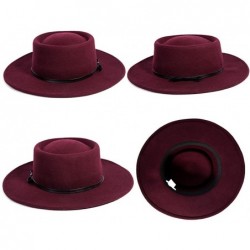 Fedoras 2019 New Wool Felt Cloche Fedora Hat Ladies Church Derby Party Fashion Winter - 88350-red2 - CF18A6W47M9 $44.84