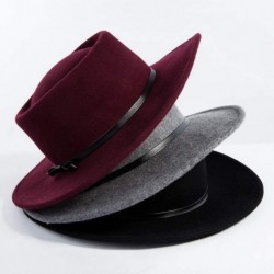 Fedoras 2019 New Wool Felt Cloche Fedora Hat Ladies Church Derby Party Fashion Winter - 88350-red2 - CF18A6W47M9 $44.84