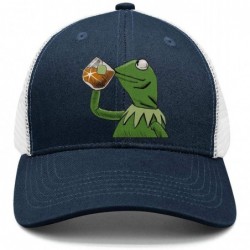 Baseball Caps The Frog "Sipping Tea" Adjustable Strapback Cap - 1000funny-green-frog-sipping-tea-30 - CO18ICLH7MQ $23.05