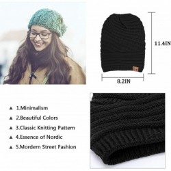 Skullies & Beanies Knitted Beanie Hats - Women Winter Warm Hat Slouchy Chunky Soft Stretch Cabel Knit Beanie Hat for Women - ...