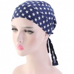 Sun Hats Women Turban Hat Hair Wrap African Jersey Magic Headband Turbans Headwrap Bohemian Boho Chemo Cap - Blue Pirate - CD...