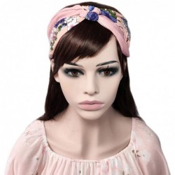 Headbands 6 Pack Women Girls Silk Satin Headbands Solid Color Elastic Hairband Twisted Turban - CL18GYK5XED $19.30