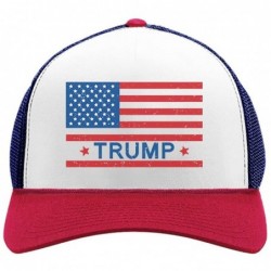 Baseball Caps USA Vintage Flag Donald Trump 2020 Mesh Cap Americana Patriotic Trucker Hat - Blue/White/Red - CS18EK8GN80 $27.56