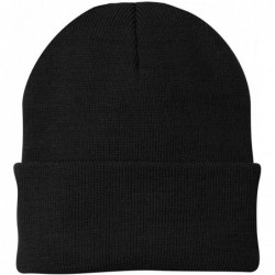 Skullies & Beanies Port & Company Men's Knit Cap - Black - CI11QDRYN31 $13.75