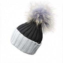Skullies & Beanies Christmas Gift- 1PC Women Crochet Hat Fur Wool Knit Beanie Raccoon Warm Cap (Gray) - Gray - C412O52T2WX $2...