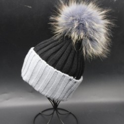 Skullies & Beanies Christmas Gift- 1PC Women Crochet Hat Fur Wool Knit Beanie Raccoon Warm Cap (Gray) - Gray - C412O52T2WX $1...