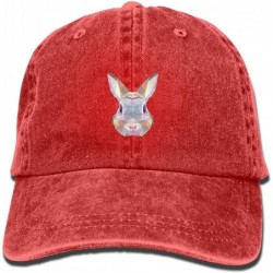 Baseball Caps Geometric Rabbit Bunny Adult Sport Adjustable Baseball Cap Cowboy Hat - Red - CU18690QZ4Z $17.83