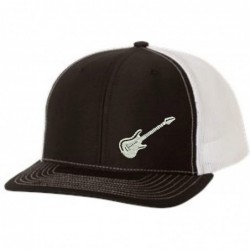 Baseball Caps Trucker Hat - Electric Guitar - Adjustable Snapback Men Women - Black/White - CY18IKGSLYX $48.34