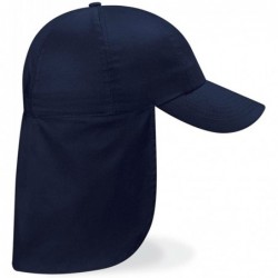 Sun Hats Boys 100% Cotton Twill Legionnaire Baseball for Sun Protection - Navy Blue - C5116LRLRQJ $17.51