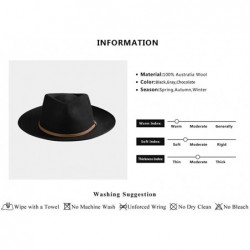 Fedoras Men Fedora Hat Wide Brim Wool Felt Panama Cowboy Hats Gatsby Dress Trilby Crushable Great - Black - CC18Y43SIMK $35.86