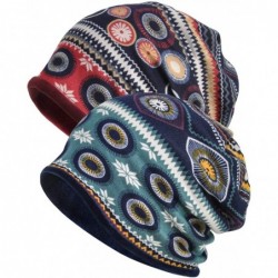 Skullies & Beanies Women's Baggy Slouchy Beanie Chemo Hat Cap Scarf - 2 Pack-velvet-d - CE18L78K8UZ $30.92