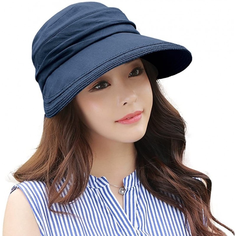Sun Hats Fishing Bucket Hat for Women Foldable Packable Ladies Hunting Wide Brim - 89326_navy - CV17AZILKA5 $33.67