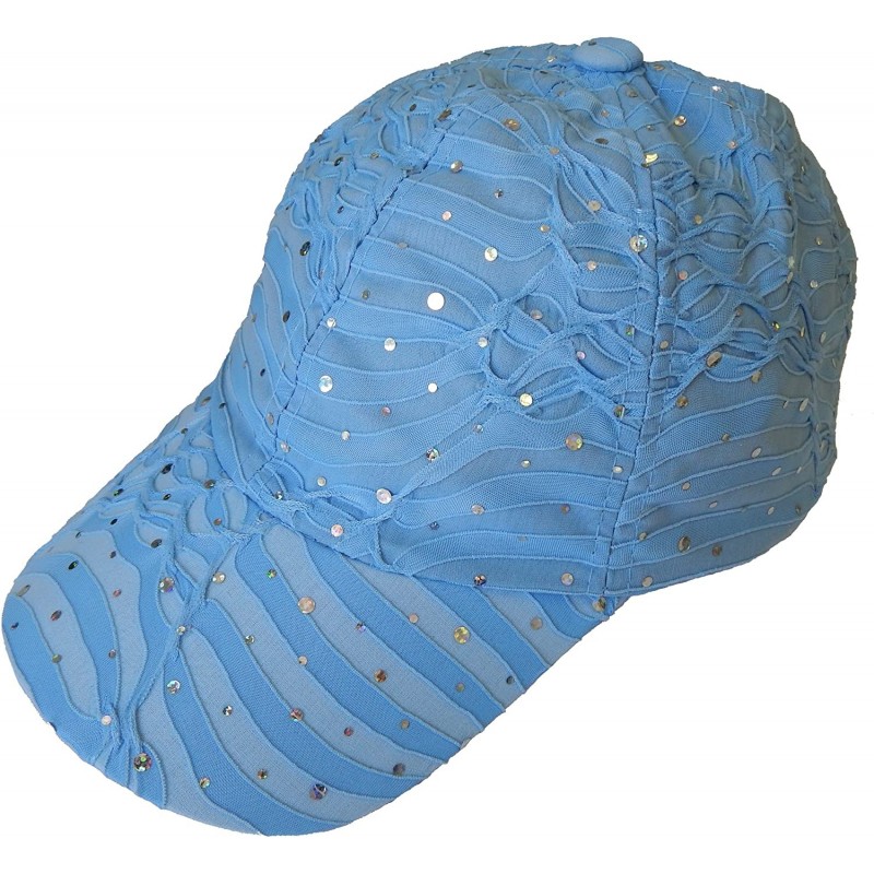 Baseball Caps Sparkle Baseball Cap [Style 630] - Light Blue - CX11CYPYLAF $18.51