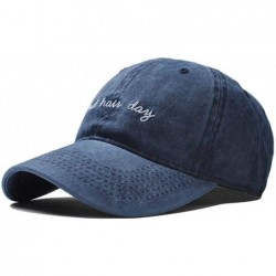 Baseball Caps Vintage Hat Bad-Hair-Day Embroidered Women-Baseball-Dad Hats Distressed - Blue - C318GZIUSTZ $19.50