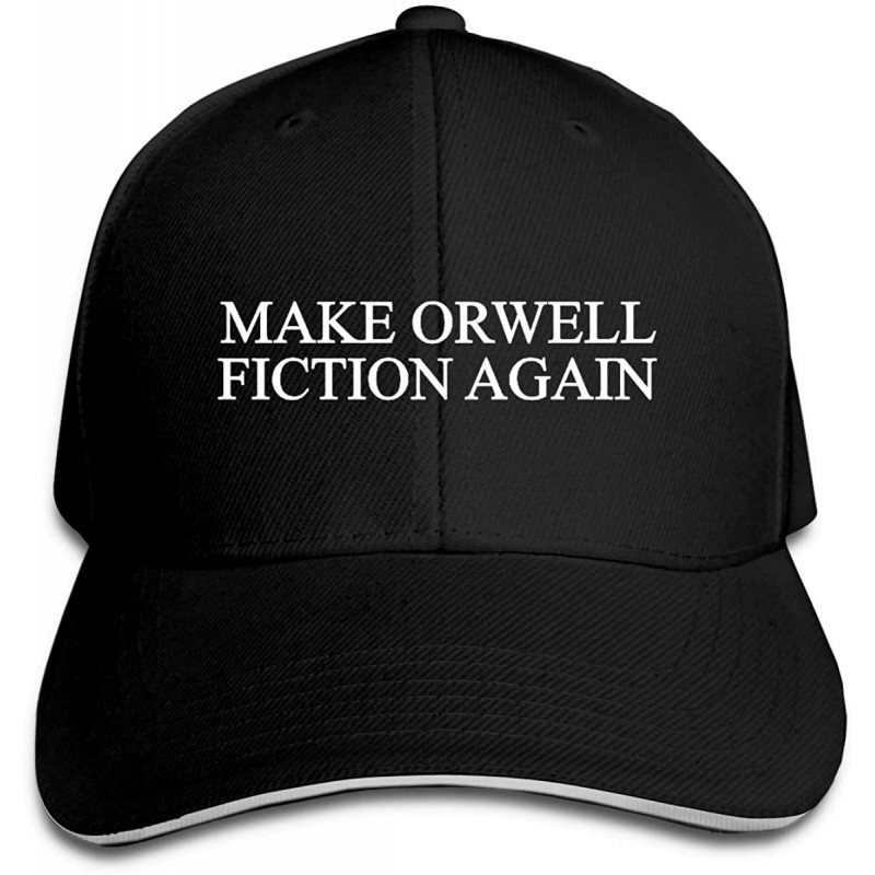 Baseball Caps Make Orwell Fiction Again Trucker Hat Baseball Cap Adjustable Sandwich Hat - Black - CK18IQ6UH05 $30.68