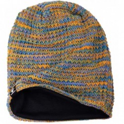 Berets Women's Knit Slouchy Beanie Baggy Skull Cap Turban Winter Summer Beret Hat - Blue/Yellow/Pueple - CM18U9NE2IE $15.23
