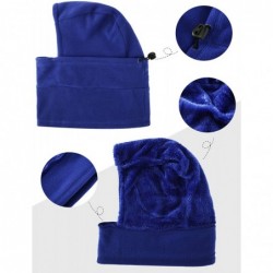 Balaclavas 2 Pieces Balaclava Fleece Hood Ski Face Mask Hat Winter Face Neck Warmer for Men and Women - Blue - CJ18W4EX0XH $2...