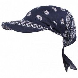 Skullies & Beanies Womens Chemo Cancer Head Scarf Hat Summer Folding Anti-UV Golf Tennis Sun Visor Cap - Navy - C1182GXGDZZ $...