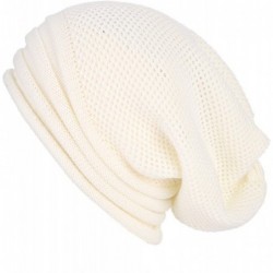 Skullies & Beanies Womens Caps Baggy Warm Crochet Winter Wool Knit Ski Beanie Skull Slouchy Caps Hat - White - C518IE35ZWN $1...