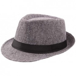 Sun Hats Men's Top Hat Wide Brim Straw Hat Foldable Roll up Hat Summer Beach Sun Protection Hat - Dark Gray - C118Z9O43G5 $19.74