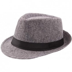 Sun Hats Men's Top Hat Wide Brim Straw Hat Foldable Roll up Hat Summer Beach Sun Protection Hat - Dark Gray - C118Z9O43G5 $17.47
