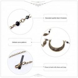 Headbands Boho Crescent Moon Head Chain Vintage Crystal Headpieces Hair Acessories for Women and Girls - Bronze-1 - CC18Q9L04...