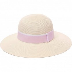 Sun Hats Paris Sun Beach Wide Brim Straw Hat Fine Braid UPF50+ for Women - Ivory_2020pw - CJ195TSRWGU $80.80