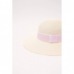 Sun Hats Paris Sun Beach Wide Brim Straw Hat Fine Braid UPF50+ for Women - Ivory_2020pw - CJ195TSRWGU $93.55