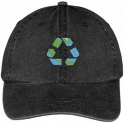Baseball Caps Recycling Earth Embroidered Cotton Washed Baseball Cap - Black - CU12KMER6I9 $33.96
