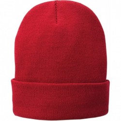 Skullies & Beanies Adult Fall Winter Warm Fleece Lined Pull-On Acrylic Knit Beanie Hat Cap - Oxford - CD12N33H47T $20.20