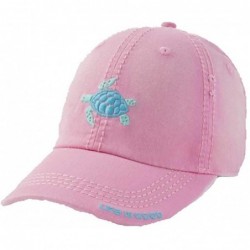 Baseball Caps Unisex-Adult Sunwashed Chill Cap - Turtle Happy Pink - CH18A90MA3R $52.94