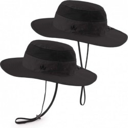 Sun Hats Sun Hat 2-Pack - Fishing Boonie Hat for Safari and Summer - Black - CP18SSOGWKZ $57.28
