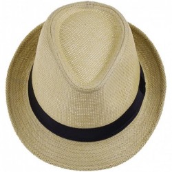 Sun Hats Womens Mens Summer Fedora Hat Caps - Camel - C011K2USGJH $20.19