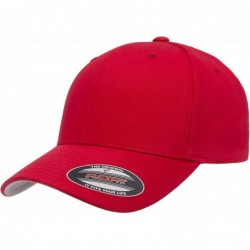 Baseball Caps Cotton Twill Fitted Cap - Red - CX194GIT60C $22.95