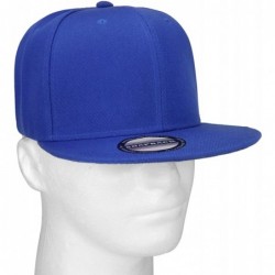 Baseball Caps Classic Snapback Hat Cap Hip Hop Style Flat Bill Blank Solid Color Adjustable Size - 2pcs Black & Royal - CY18G...