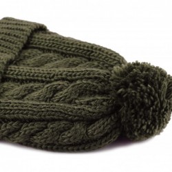 Skullies & Beanies Women Winter Oversized Chunky Thick Stretchy Knitted Pom Pom Beanie Fleece Lined Beanie Hat - CT186XAOZZU ...