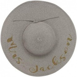 Sun Hats Personalized Mrs. Floppy Sun Hats - Gray - CM18GG5WIH2 $67.86