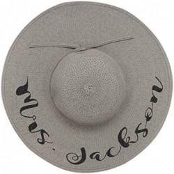 Sun Hats Personalized Mrs. Floppy Sun Hats - Gray - CM18GG5WIH2 $47.11