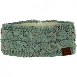 Cold Weather Headbands Winter CC Confetti Warm Fuzzy Fleece Lined Thick Knit Headband Headwrap Hat Cap - Mint - C0187GE89CI $...