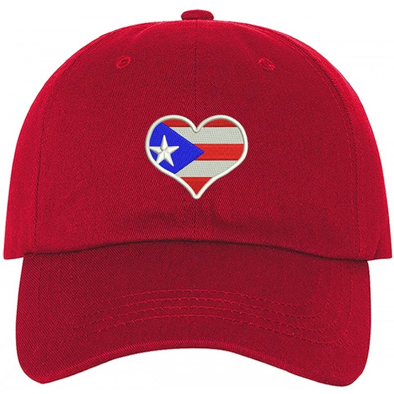 Baseball Caps Puerto Rico Flag Heart Unisex Baseball Hat - Red - CS195H0ADIX $31.16