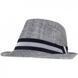 Sun Hats Straw Sun Hat Fedora Trilby Panama Jazz Hat Short Brim Summer Beach Hat Cap for Men Women - Grey - C818Q0G9X5C $20.19