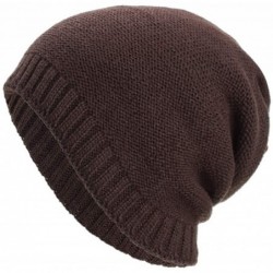 Skullies & Beanies Clearance Beanie Cap Winter Knit Warm Hat Ski Baggy Slouchy Beanie Skull Hat - Coffee - C418HXE72H6 $23.93
