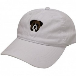 Baseball Caps Bulldog Small Embroidered Cotton Baseball Cap - Big Dog White - CY12OBWY6UK $22.62
