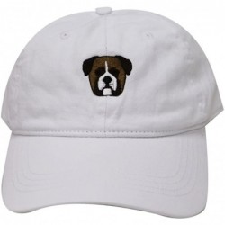 Baseball Caps Bulldog Small Embroidered Cotton Baseball Cap - Big Dog White - CY12OBWY6UK $27.27