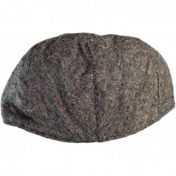 Newsboy Caps Irish Donegal Tweed Newsboy Driving Cap with Quilted Lining - Brown Donegal Small - CA1262UJICJ $17.57