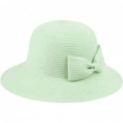 Sun Hats Womens UPF50 Foldable Summer Sun Beach Straw Hats - Fl2798mint - CR18DZA56Q9 $34.98