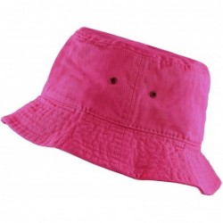 Bucket Hats Unisex 100% Cotton Packable Summer Travel Bucket Beach Sun Hat - Fuchsia - C017X64GLAR $14.80