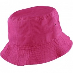 Bucket Hats Unisex 100% Cotton Packable Summer Travel Bucket Beach Sun Hat - Fuchsia - C017X64GLAR $22.47